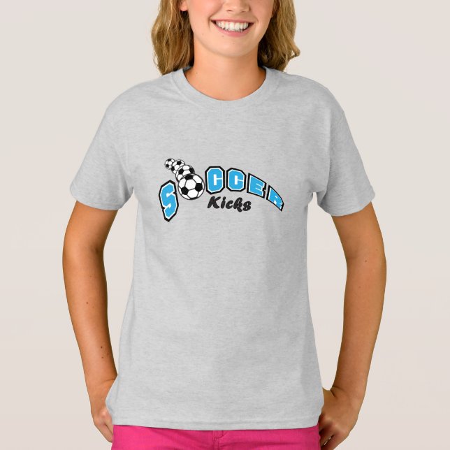 Camiseta Chutes de Futebol - Azul Bebê (Frente)