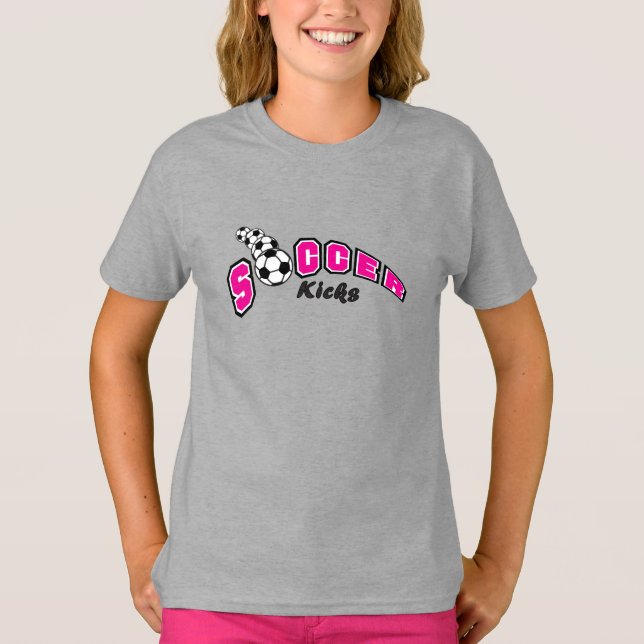 Camiseta Chutes de Futebol - Rosa Quente (Frente)