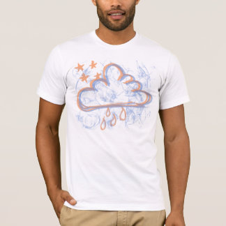 Camiseta Chuva alaranjada Starring em minha parada azul