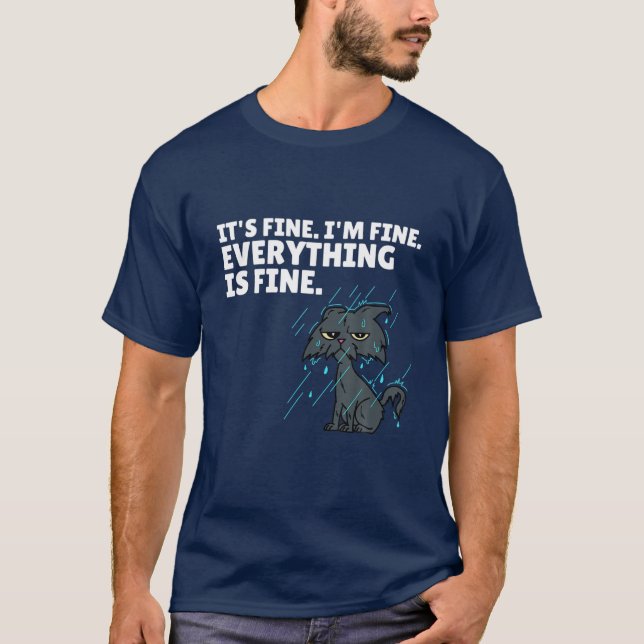 Camiseta Chuva Cat Está Tudo Bem Estou Tudo Bem (Frente)