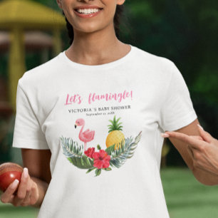 Camiseta Chuva de Amor Flamingo Tropical É uma Menina Baby 
