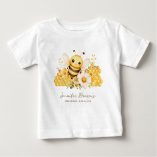 Camiseta Chuva de Bebê Abelhinha Mel Amarela Fofa