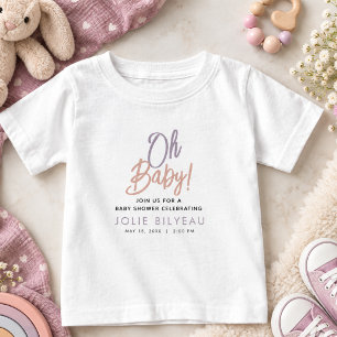 Camiseta Chuva de Bebê Boho Coração Minimalista Moderna
