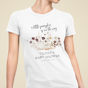 Camiseta Chuva de Bebê de Flor Silvestre de Outono