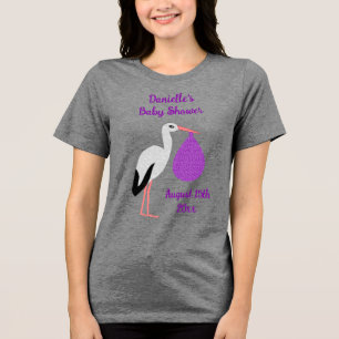 Camiseta Chuva de Bebê de Stork Bebê Neutro Roxa