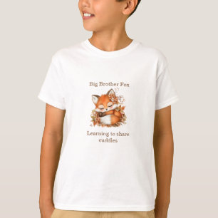 Camiseta Chuva de Bebê do Pequeno Raposo de Outono “Irmão M