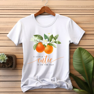 Camiseta Chuva de Bebê Laranja Cítrico Pequeno Fofo a Camin