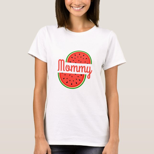 Camiseta Chuva de Bebê Mama Mamãe Para Ser Melancia de Verã (Frente)
