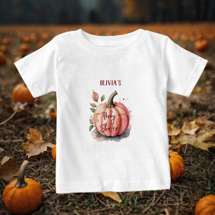 Camiseta Chuva de Bebê Menina Boho Aquarela Abóbora Rosa