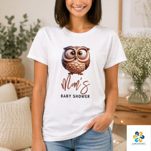Camiseta Chuva de Bebê Menino Coruja Caricatura Fofa