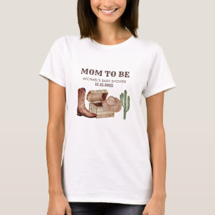 Camiseta Chuva De Bebê Pequeno Cowboy Cacto MÃE PARA SER