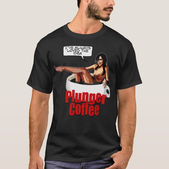 Camiseta Chuva de café com êmbolo (Frente)