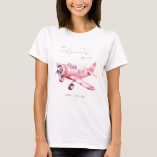 Camiseta Chuva de Ideias Menina do Avião Rosa Chá de Bebê