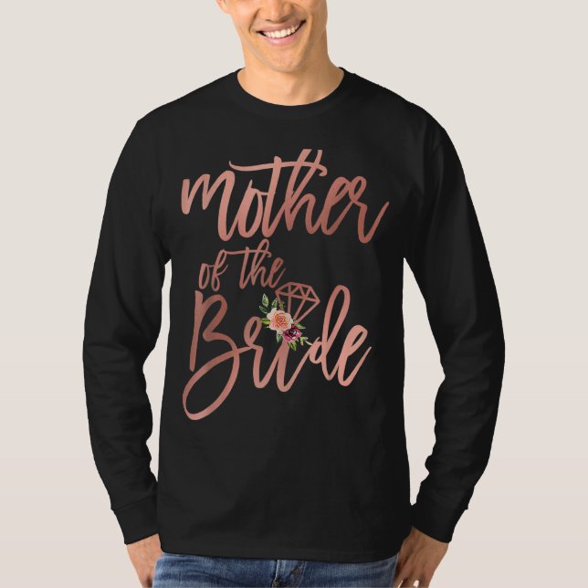 Camiseta Chuva de Presentes de Casamento Para a Mãe Da Noiv (Frente)