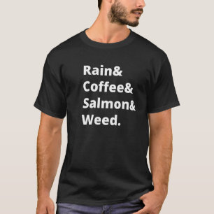 Camiseta Chuva E Café E Salmão E Erva Seattle Portla