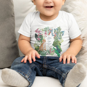 Camiseta Chuveiro de Bebê Tigre Fofo na Selva