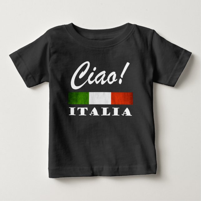 Camiseta Ciao! Bandeira vermelha branca verde de Italia (Frente)