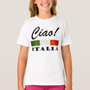 Camiseta Ciao! Bandeira vermelha branca verde de Italia
