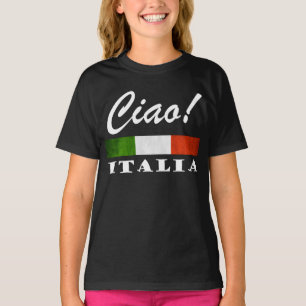 Camiseta Ciao! Bandeira vermelha branca verde de Italia