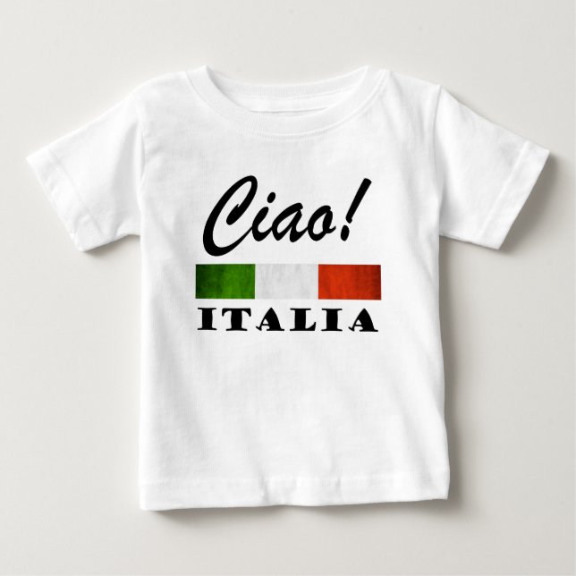 Camiseta Ciao! Bandeira vermelha branca verde de Italia (Frente)