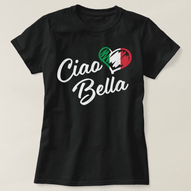 Camiseta Ciao Bella Shirt Italiano Alô Bonito Presente T S (Frente do Design)