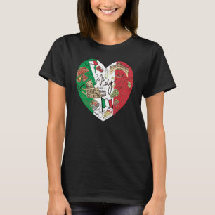 Camiseta Ciao Itália Legal Bandeira Gráfica Itália Heart Cu