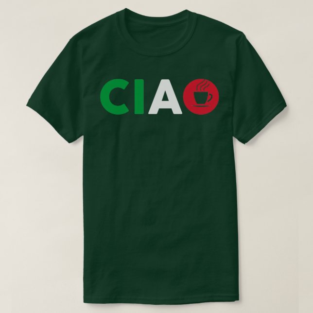 Camiseta Ciao Italiano I Love Italy With Italia Espresso (Frente do Design)