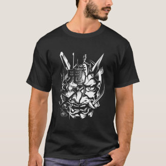 Camiseta Ciberpunk Samurai Japonês Techwear Divertido Oni