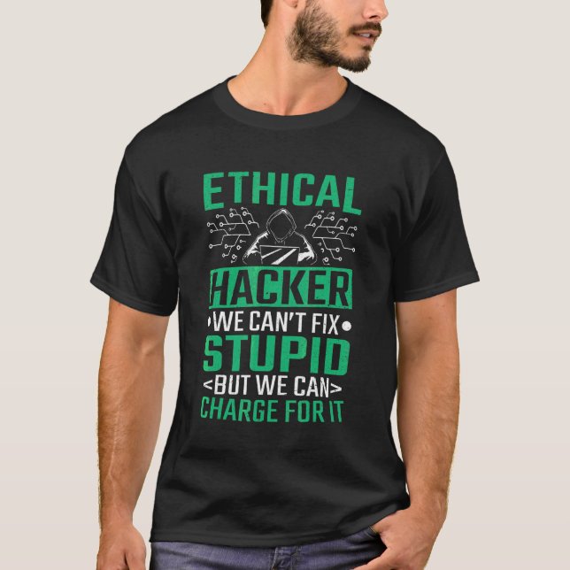 Camiseta Cibersegurança do Hacker Computer Code Ético Hacke (Frente)