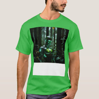 Camiseta Ciborgue verde na floresta