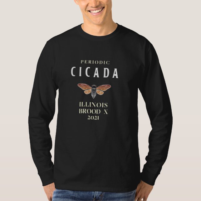 Camiseta Cicada Brood X Edição de 2021 Illinois (Frente)