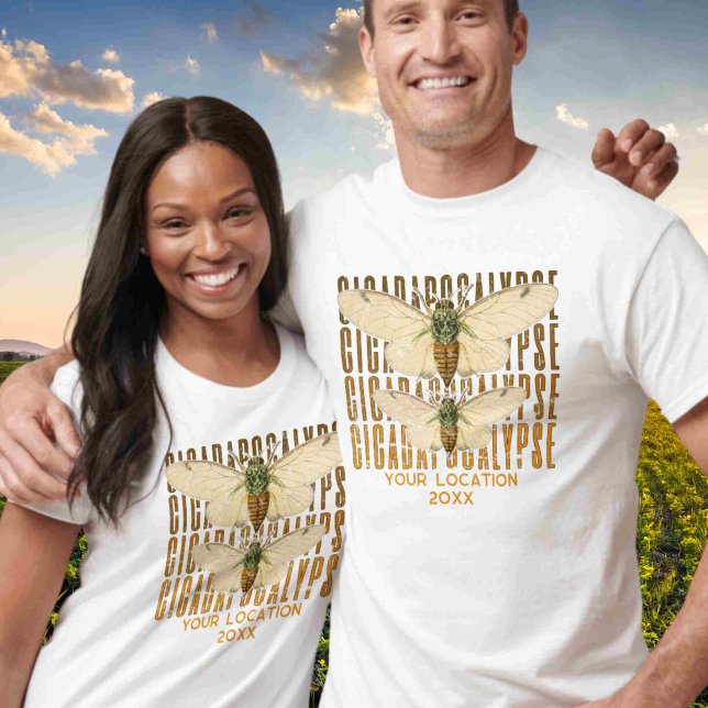 Camiseta Cicada Cicadapocalypse 2024 Localização Personaliz (Criador carregado)