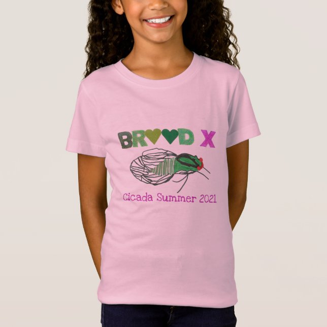 Camiseta Cicada de Corações do Brood X Verão (Frente)