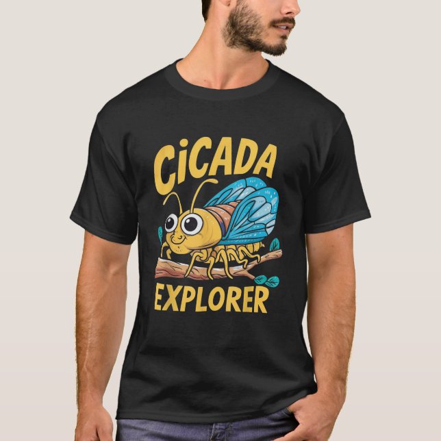 Camiseta Cicada Explorer, Inseto de Verão, em forma de bele (Frente)