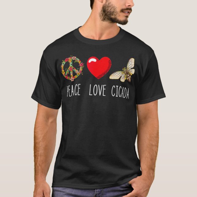 Camiseta Cicada Peace Love Magicada Brood Swarm Insect (Frente)