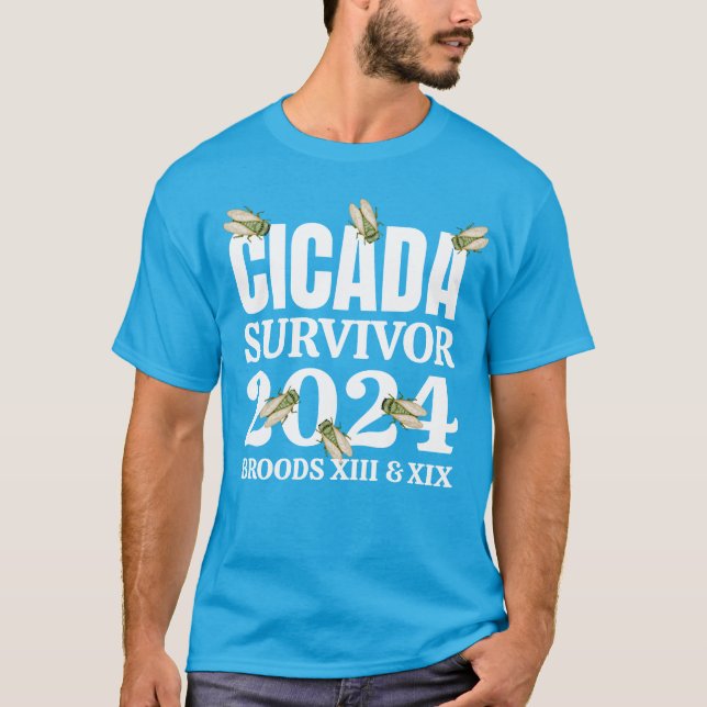 Camiseta CICADA SURVIVOR 2024 Broods XIII XIX (Frente)