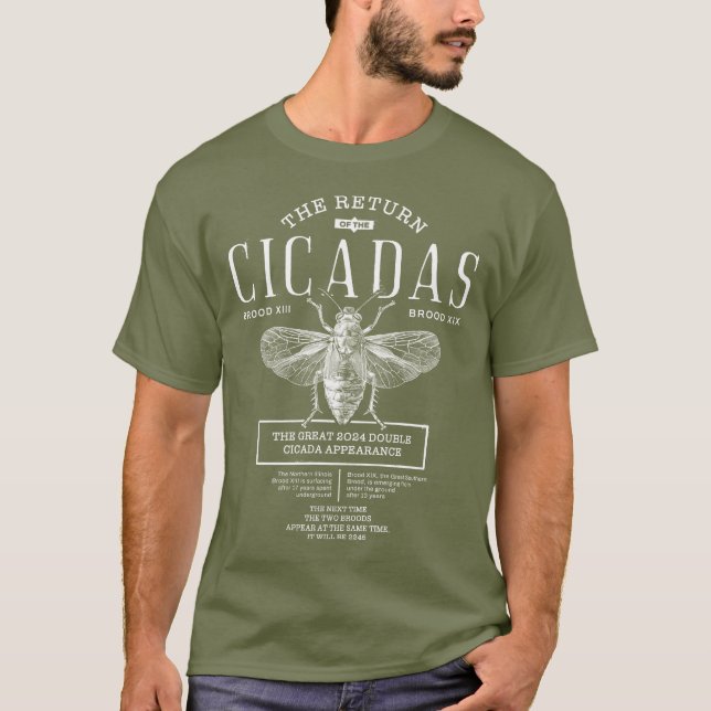 Camiseta Cicada Verão de 2024 Biologia de Aparência de Dupl (Frente)