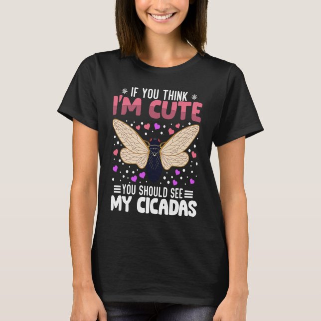 Camiseta Cicadas Heart Valentine's Day Animal For Womens Ki (Frente)