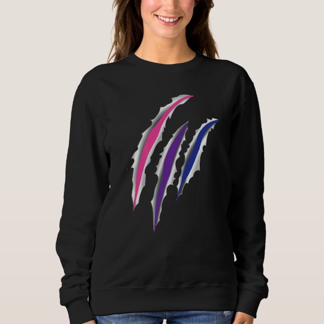 Camiseta Cicatriz Bissexual Bi Pride Flag Scratch (Frente)