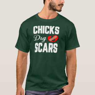 Camiseta cicatrizes de escavação de pintinhos