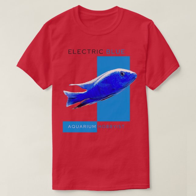 Camiseta Cichlid Azul Elétrico (Frente do Design)