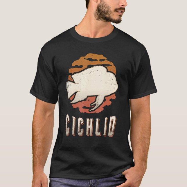 Camiseta Cichlid Fish Vintage Retro Classic Sunset (Frente)