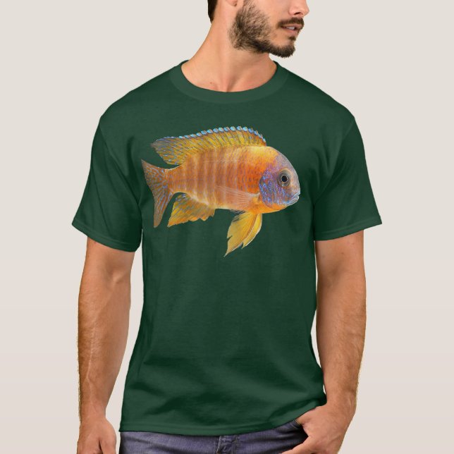 Camiseta Cichlidae do pavão (Frente)