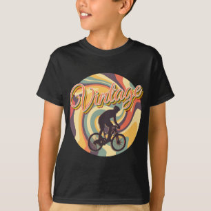 CAMISETA CICLAGEM DE RETRO DE VINTAGEM EM CASCA COLORIDA