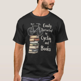 Camiseta Ciclagem Engraçada e Cota de Livros