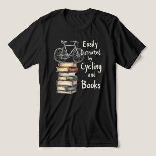 Camiseta Ciclagem Engraçada e Cota de Livros