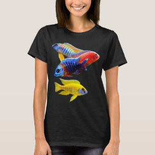 Camiseta Ciclídeos Africanos Peacock Cichlid Peixe Água Doc