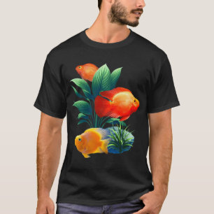 Camiseta Ciclídeos Papagaio de Sangue Vermelho Ciclídeos Pe