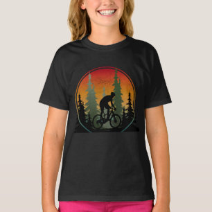 Camiseta Ciclismo ao Pôr do Sol na Natureza