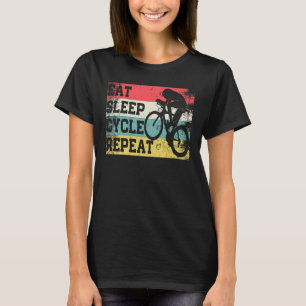 Camiseta Ciclismo Ciclo Comer Dormir Vintage Retro Repita